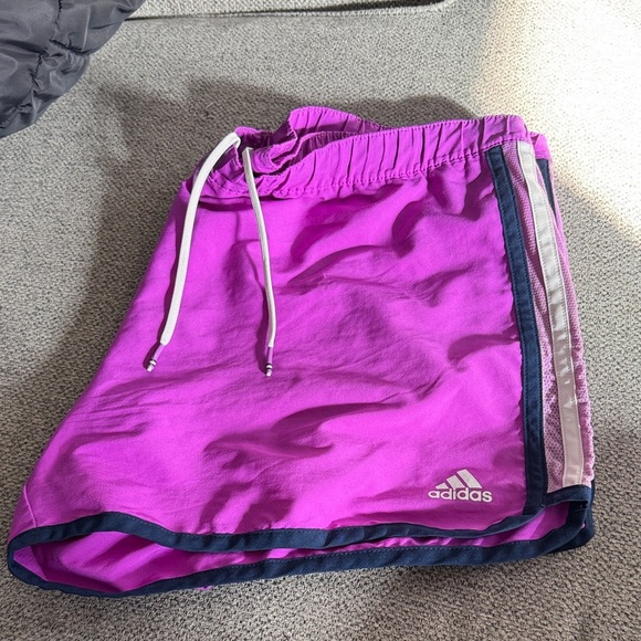 adidas Pants - adidas‎ Magenta Athletic Shorts with Navy Trim